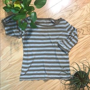 LOFT 3/4 Sleeve Striped Tee